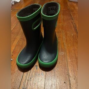 Bogs Kids Skipper Waterproof Rain Boots Navy Green SZ. 9 Little Kids EUC